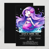 Digitale onder het Zee Zeemeermin Verjaardag Kaart (Voorkant / Achterkant)
