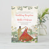 Digitale Ontvangstkaart & Indiase bruiloft uitnodi Kaart (Staand voorkant)