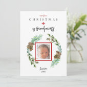 Digitale Onze eerste kerst als grootouders foto Feestdagenkaart (Staand voorkant)