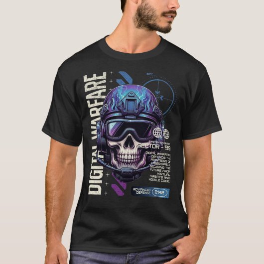 Digitale oorlogvoering Cyber Skull – Sector 99 Fut T-shirt (Voorkant)