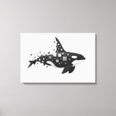 Digitale orka desintegratie - Cyber Ocean Series Canvas Afdruk (Voorkant)