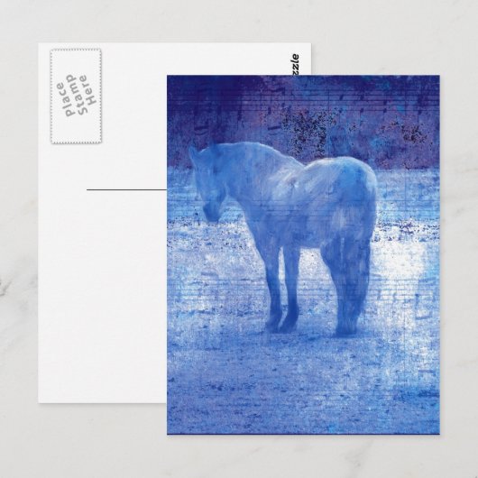 Digitale Paarse paardverf Briefkaart (Voorkant / Achterkant)