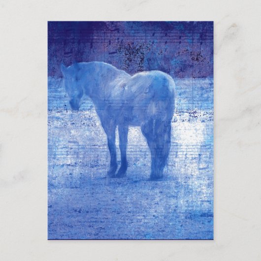 Digitale Paarse paardverf Briefkaart (Voorkant)