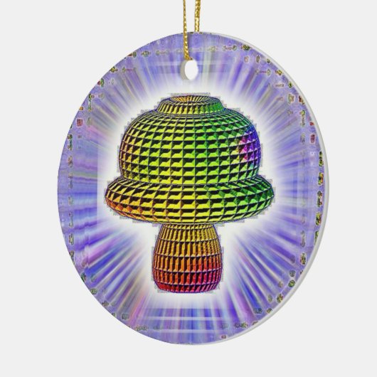 Digitale paddenstoel keramisch ornament (Links)