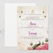 Digitale Peacock Trouwkaart Indiase trouwkaart Kaart (Voorkant / Achterkant)