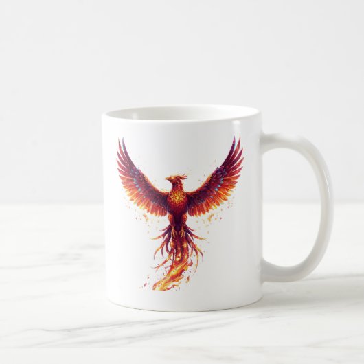 Digitale Phoenix Wedergeboorte Geest Koffiemok (Rechts)