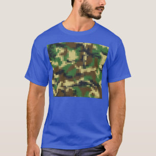 Digitale Pixel Camo Camouflage Patroon Afdrukken T-shirt