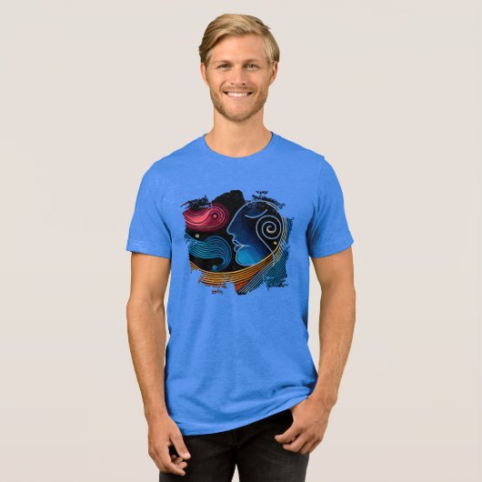 Digitale print T-shirt - Fluid Motion (Voorkant volledig)