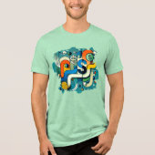 Digitale print T-shirt - Levendige Abstracte splas (Voorkant)