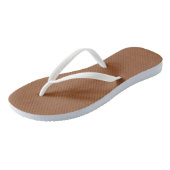 Digitale print van lichtbruin leer teenslippers (Schuin)