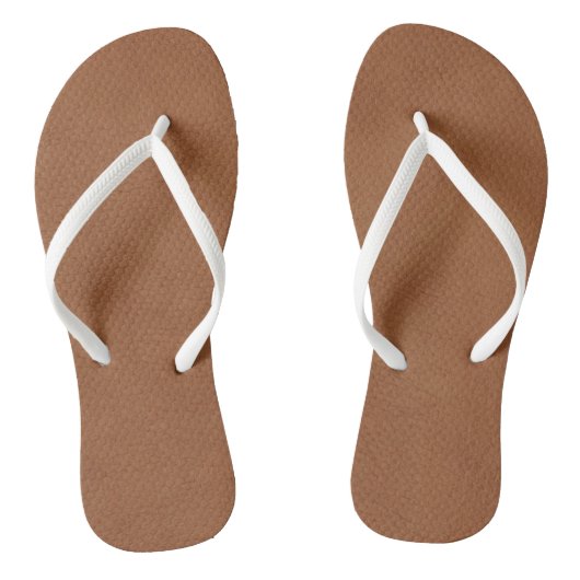 Digitale print van lichtbruin leer teenslippers (Voetbed)