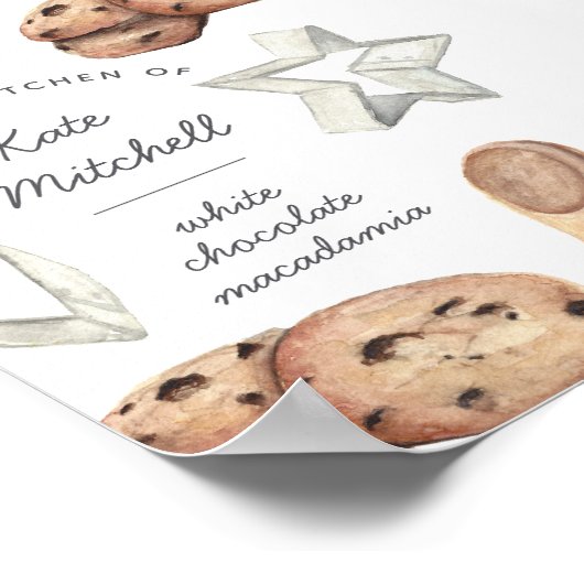 DIGITALE PRINTABLE Persoonlijk Label van het Koekj Poster (Hoek)