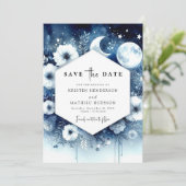 Digitale printbare Maanverlichte bruiloft Save The Date (Staand voorkant)