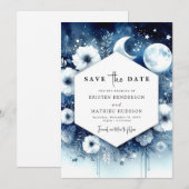 Digitale printbare Maanverlichte bruiloft Save The Date (Voorkant / Achterkant)