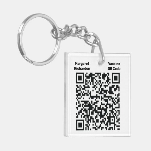 Digitale QR-code Foto-id Sleutelhanger (Voorkant Links)
