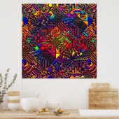 digitale quilt moderne retro poster (Keuken)