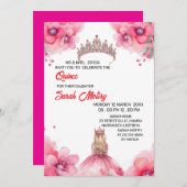 Digitale Quinceañera-uitnodiging Sweet 16-website Kaart (Voorkant / Achterkant)