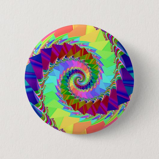 Digitale regenboogspiraal ronde button 5,7 cm (Voorkant)