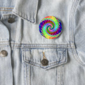 Digitale regenboogspiraal ronde button 5,7 cm (In situ)