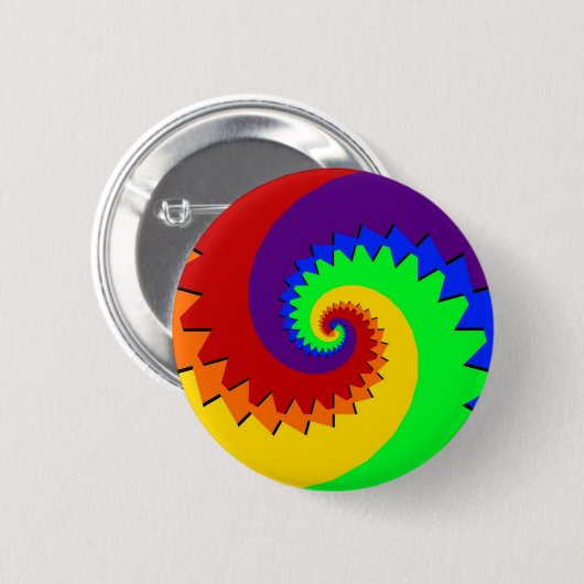 Digitale regenboogspiral ronde button 5,7 cm (Voorkant /achterkant)