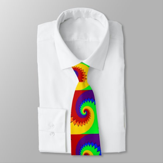 Digitale regenboogspiral stropdas (Gebonden)