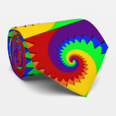 Digitale regenboogspiral stropdas (Opgerold)