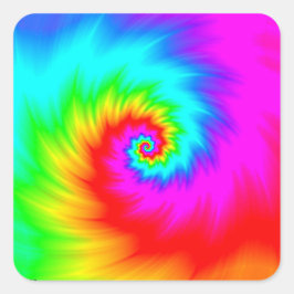 Digitale regenboogspiral vierkante sticker