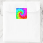 Digitale regenboogspiral vierkante sticker (Tas)