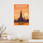 Digitale reisillustratie Bangkok Thailand Poster (Keuken)