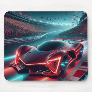 Digitale rendering van een futuristische auto muismat
