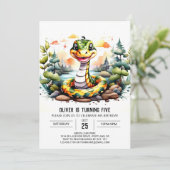 Digitale reptiel viering verjaardag kaart (Staand voorkant)