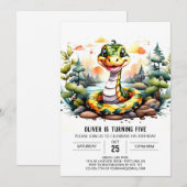 Digitale reptiel viering verjaardag kaart (Voorkant / Achterkant)