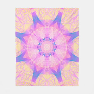 Digitale retro abstracte mandala. Heldere bloem. B Fleece Deken