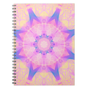 Digitale retro abstracte mandala. Heldere bloem. B Notitieboek