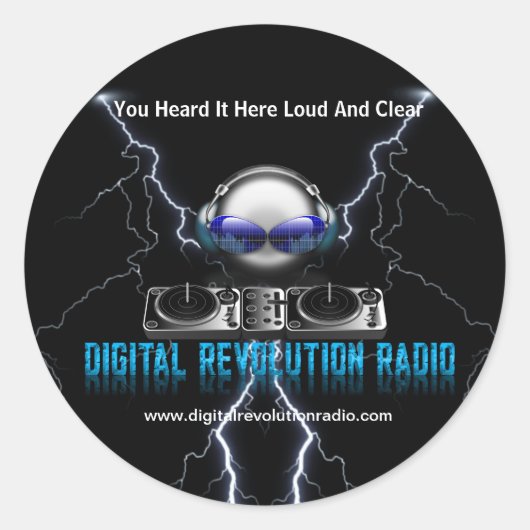 Digitale Revolutieradio 3"Ronde Glanzende Stickers (Voorkant)