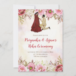 Digitale Ring Ceremonie Indiaas Verloving uitnodig Kaart