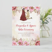 Digitale Ring Ceremonie Indiaas Verloving uitnodig Kaart (Staand voorkant)