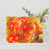 Digitale rode Abstracte uitnodiging (Staand voorkant)