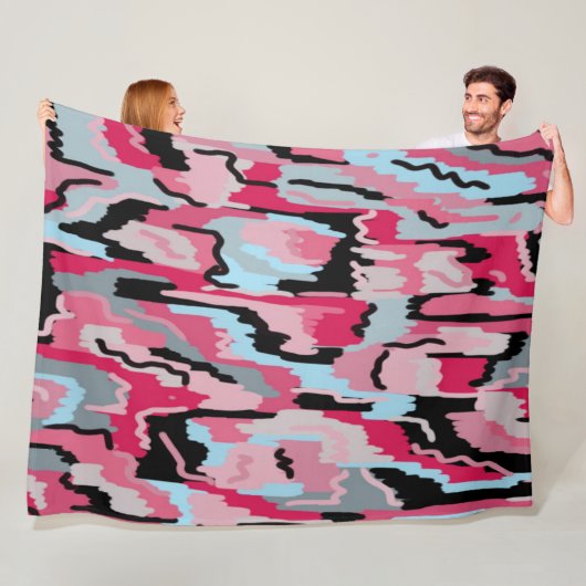 Digitale rode en zwarte afdrukken fleece deken (In situ)