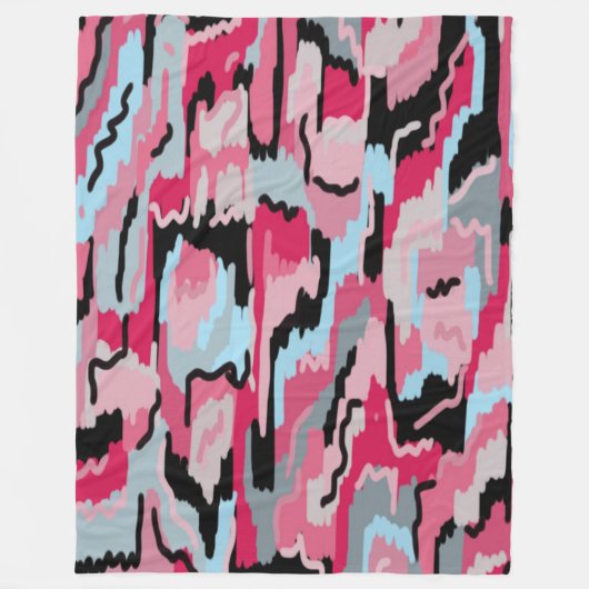 Digitale rode en zwarte afdrukken fleece deken (Voorkant)