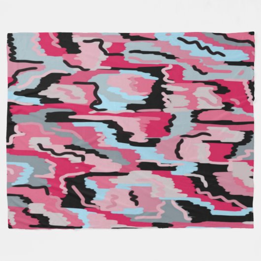 Digitale rode en zwarte afdrukken fleece deken (Voorkant (Horizontaal))