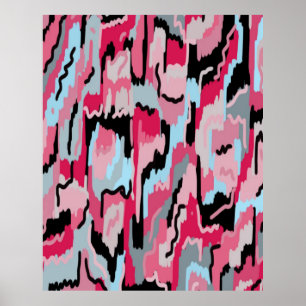 Digitale rode en zwarte afdrukken poster