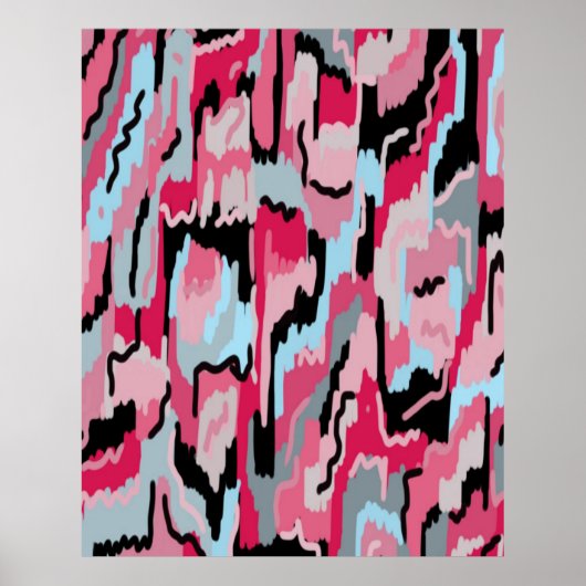 Digitale rode en zwarte afdrukken poster (Voorkant)