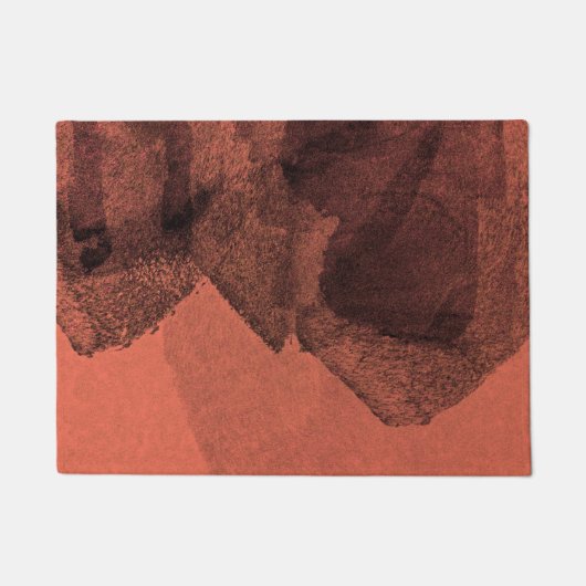 Digitale rode gele abstracte verfpenseel deurmat (Voorkant)