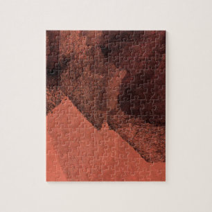 Digitale rode gele abstracte verfpenseel legpuzzel