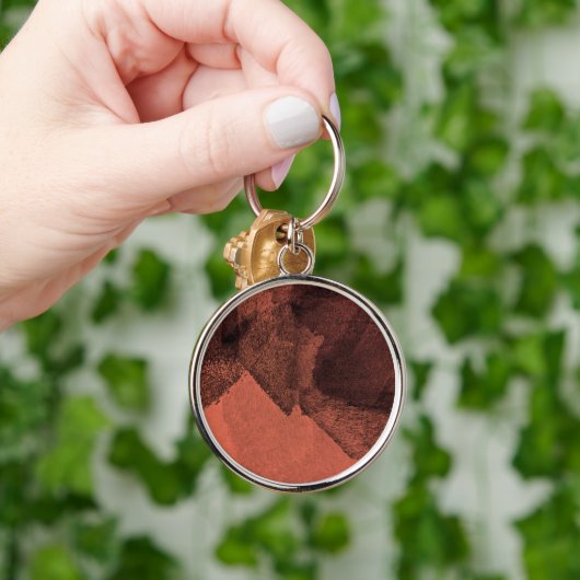 Digitale rode gele abstracte verfpenseel sleutelhanger (Hand)