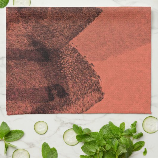 Digitale rode gele abstracte verfpenseel theedoek (Gevouwen)