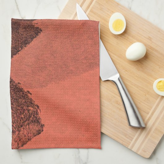 Digitale rode gele abstracte verfpenseel theedoek (Quarter Fold)