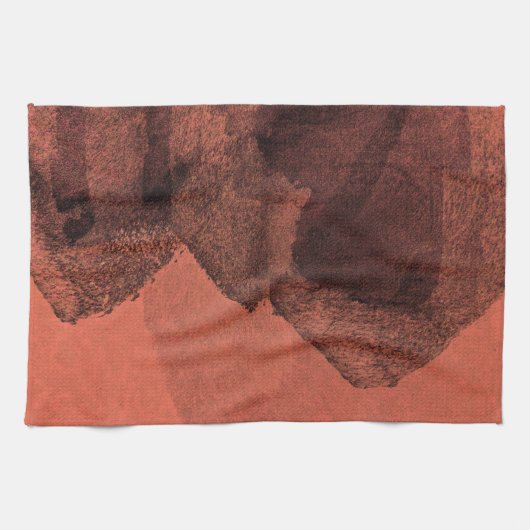 Digitale rode gele abstracte verfpenseel theedoek (Horizontaal)