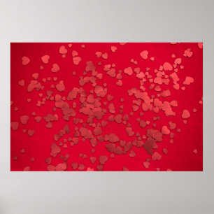 Digitale rode hartsticker poster